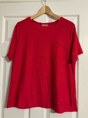 🎉3 for $15🎉 Watermelon Red Textured Short Sleeve Tee Size XL